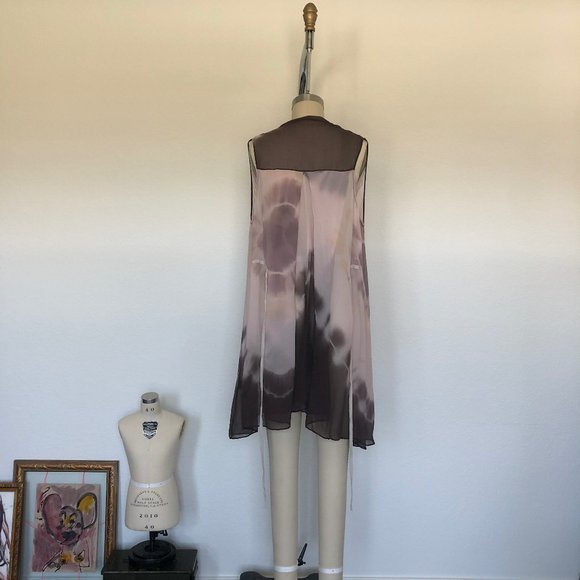 AllSaints Porisan Short Kaftan Silk Tunic Dress Bu - Picture 6 of 9